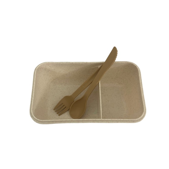 Lunchsy Wheat Straw Bento Lunch Box with Soup Cup and Cutlery - Bag Included - Picture 6 of 6